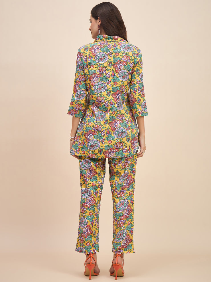 Stylish Yellow Cotton Co-ord Set